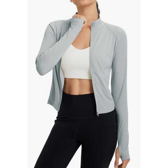 Yogalicious Lux Crosstrain Everyday Full Zip Heather Gray Jacket XL NWT - Picture 2 of 8